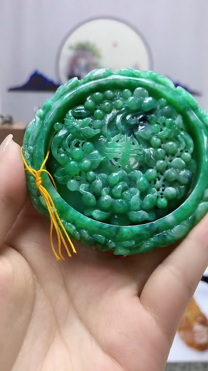 定制翡翠未镶嵌5060ms-毛货手镯（59圈）46