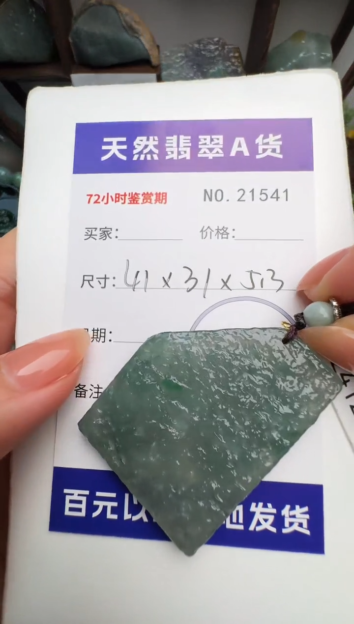 翡翠未镶嵌颈饰原石21541