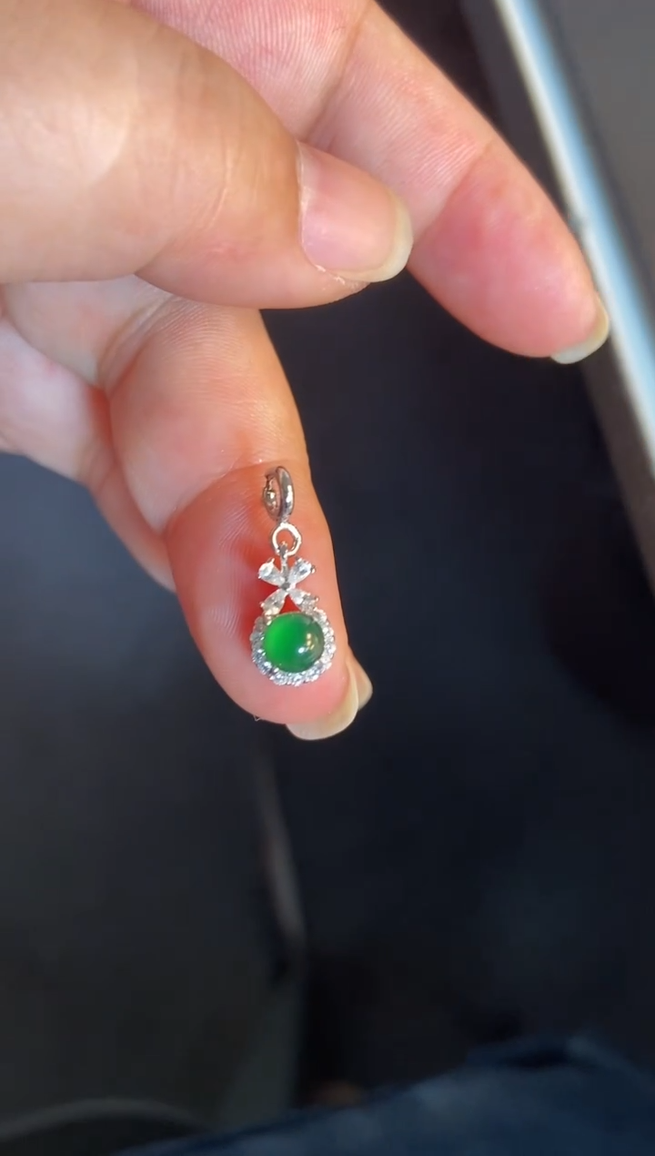 吊坠(不含链)银S925镶嵌翡翠1