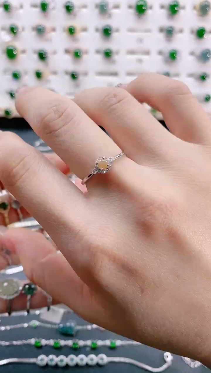 【闪购商品】翡翠戒指银S925镶嵌天然翡翠