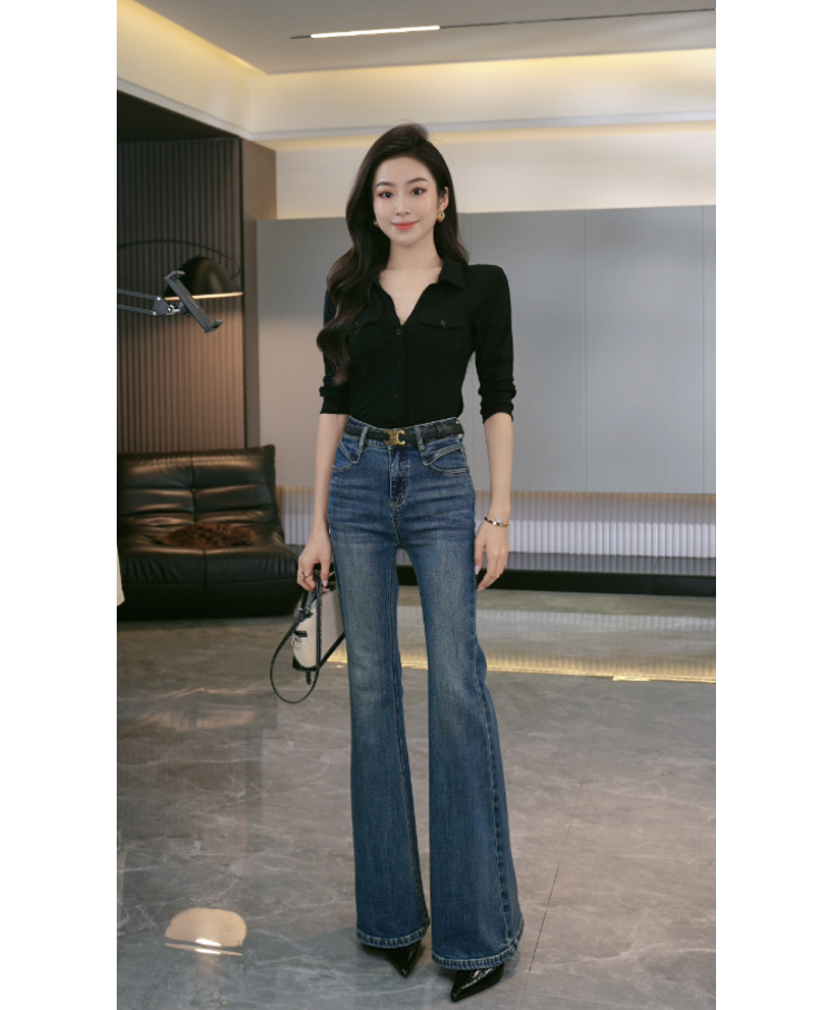 MEINA【那普勒斯】春季2024新款显瘦气质百搭高级感喇叭牛仔裤