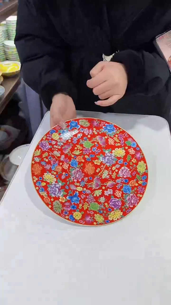 【闪购商品】瓷片10英寸平盘1个景德镇陶瓷