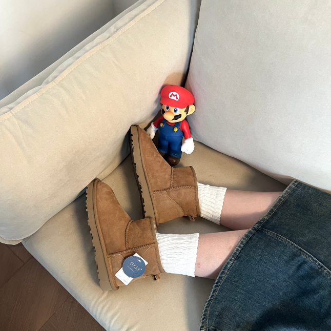 【HH5854常规底2-3公分】纯净版羊皮毛一体低筒保时尚暖雪地靴