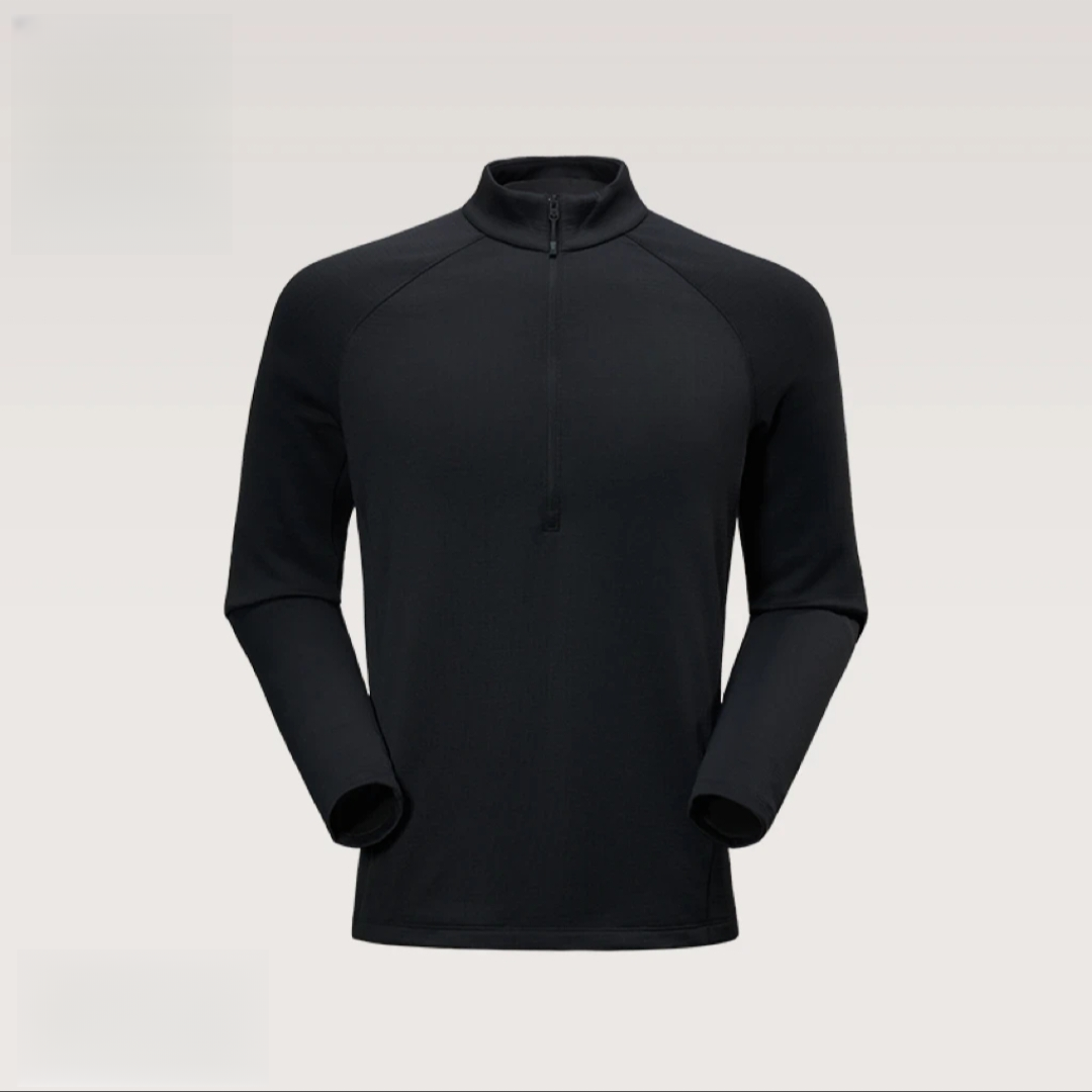 男款速干简约风抓绒上衣立领户外吸汗高领长袖男运动保暖T恤105-1