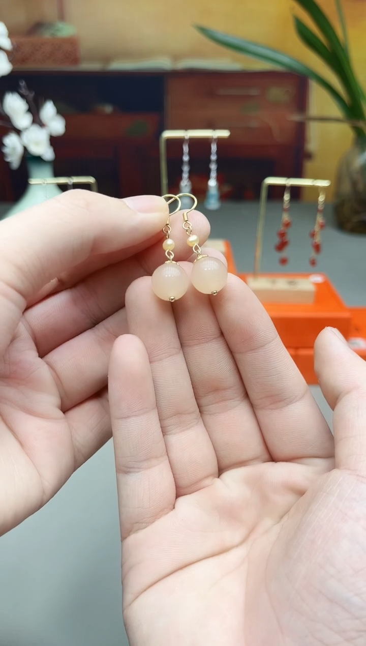 未镶嵌耳钉玛瑙/玉髓218