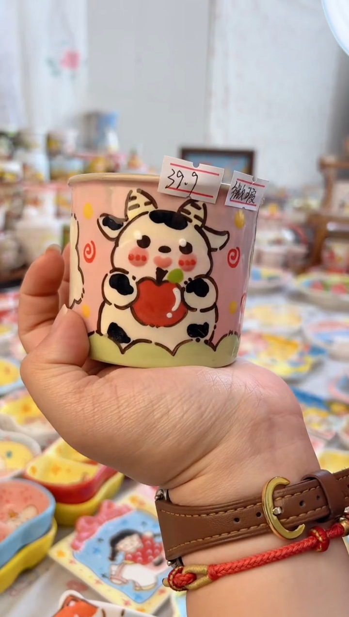 摆件陶景德镇陶瓷手绘微瑕
