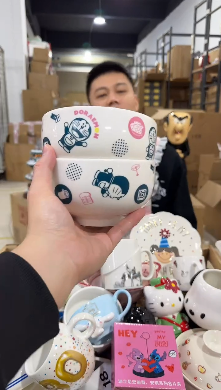 瓷片叮当猫大碗2件套