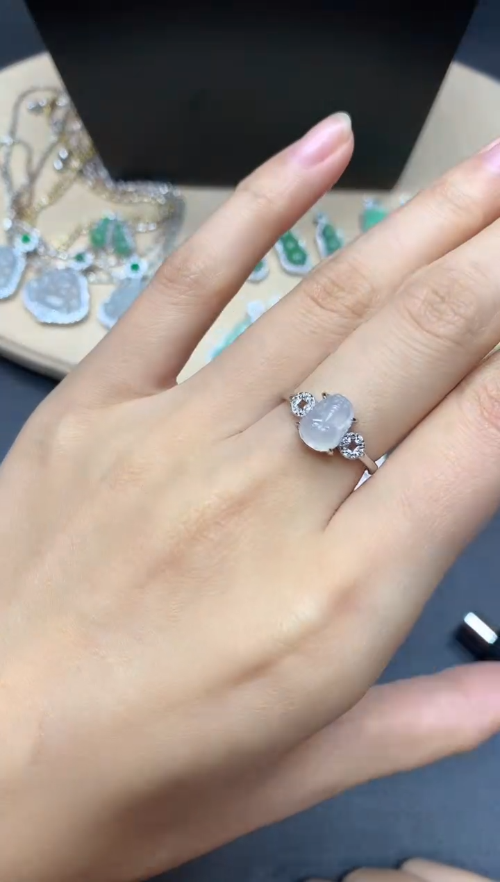 【闪购商品】翡翠戒指银S925镶嵌貔貅【多样性发其一】