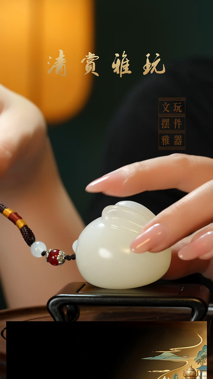 玉《前途似锦》手把件摆件