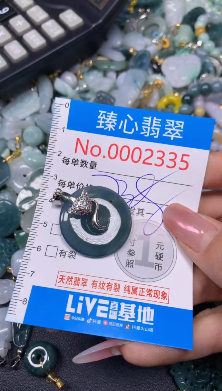 【闪购商品】翡翠颈饰未镶嵌含绳0002335