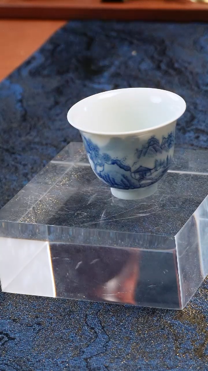 景德镇陶瓷山水铃铛杯