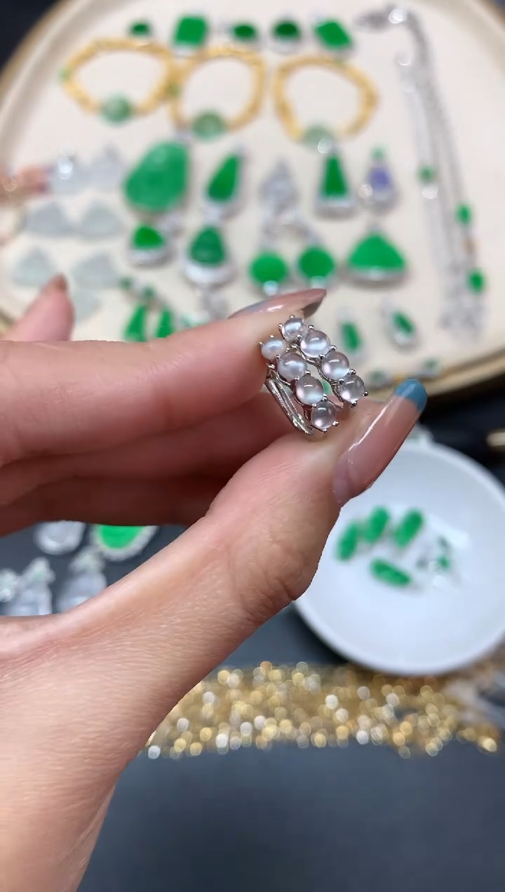 【闪购商品】翡翠耳饰18K金镶嵌耳饰A530|3980