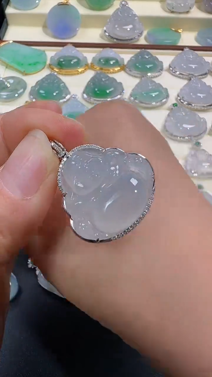 【闪购商品】翡翠颈饰18K金镶嵌翡翠佛公