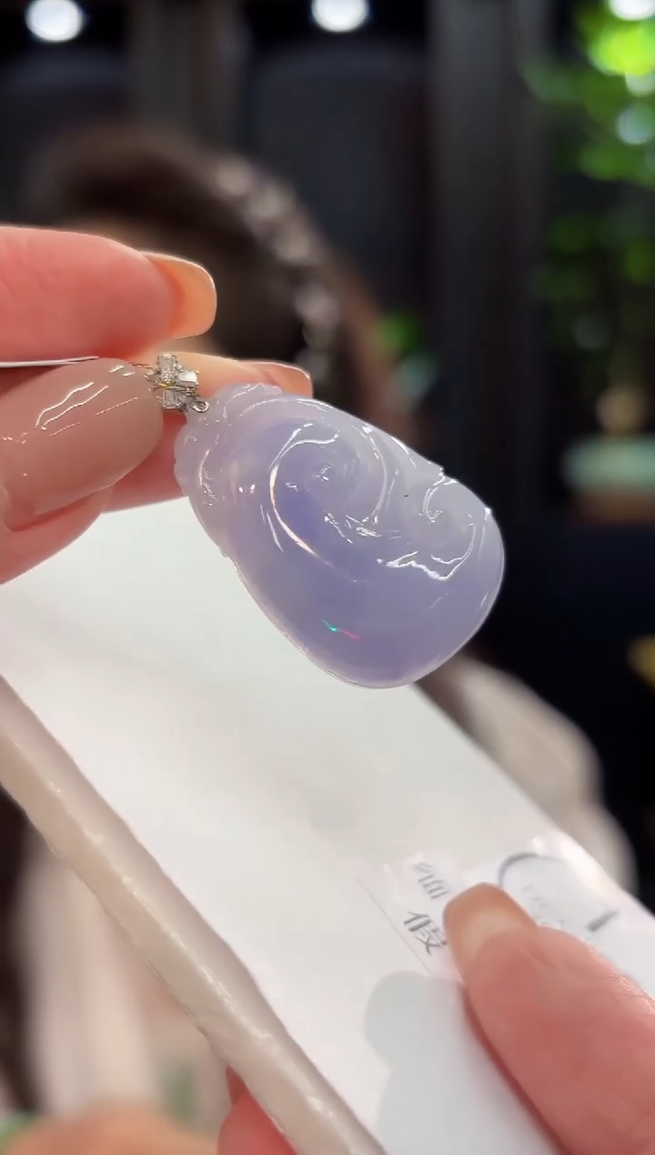 吊坠(不含链)18K金镶嵌翡翠 缅甸A货/支持复检/一件