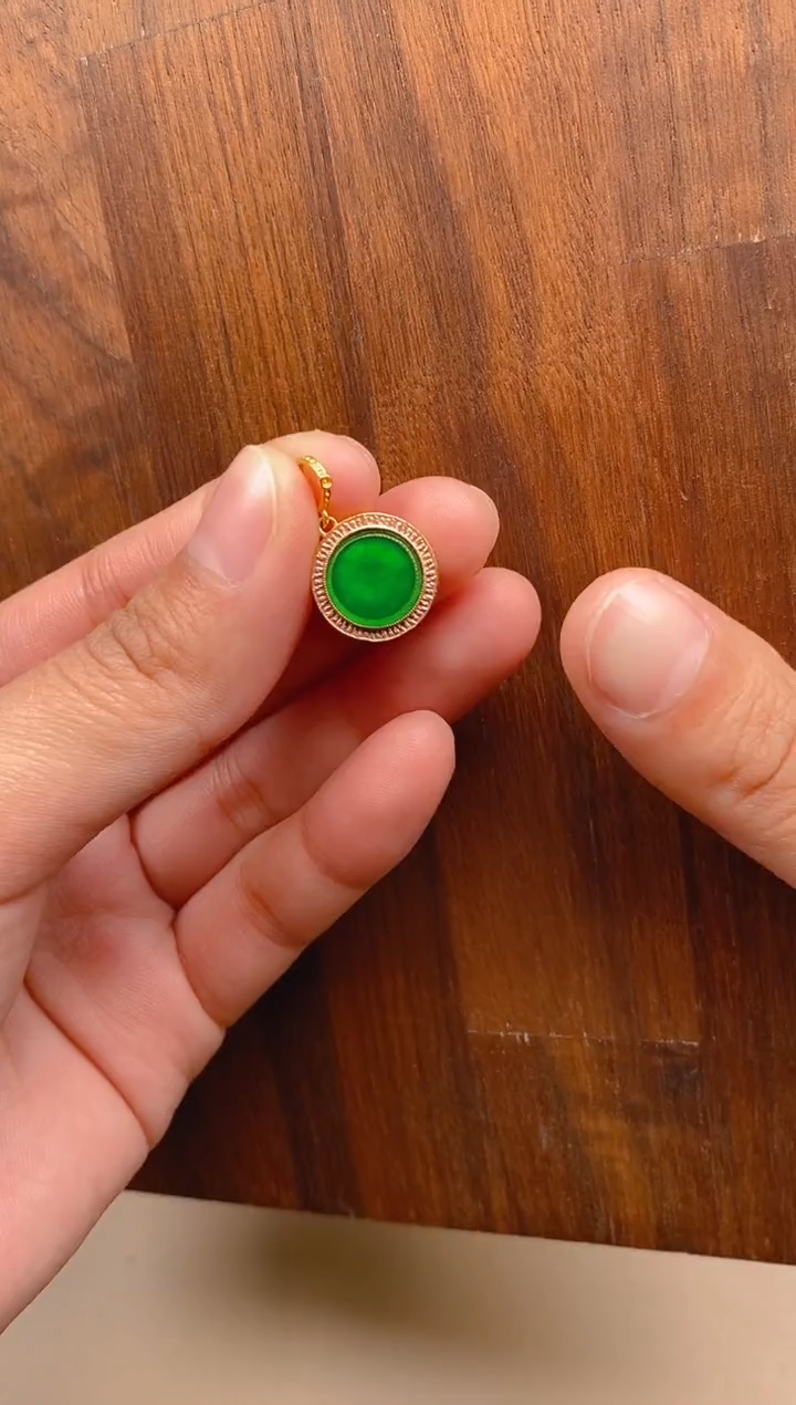 【闪购商品】翡翠吊坠(不含链)银S925镶嵌度母无事牌