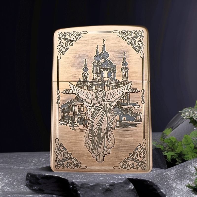 ZIPPO打火机  紫铜A月祈祷文 煤油打火机 DYJ1