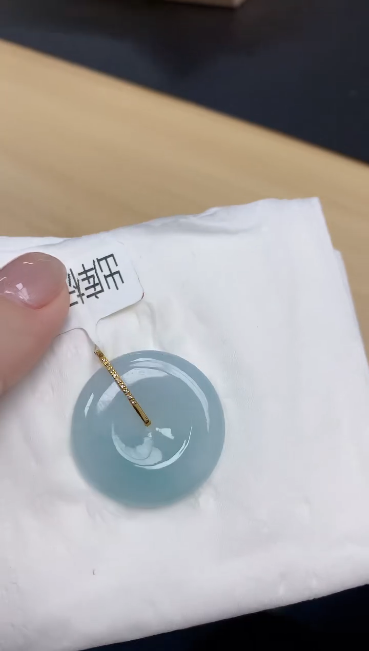 【闪购商品】翡翠颈饰18K金镶嵌天然缅甸翡翠A货