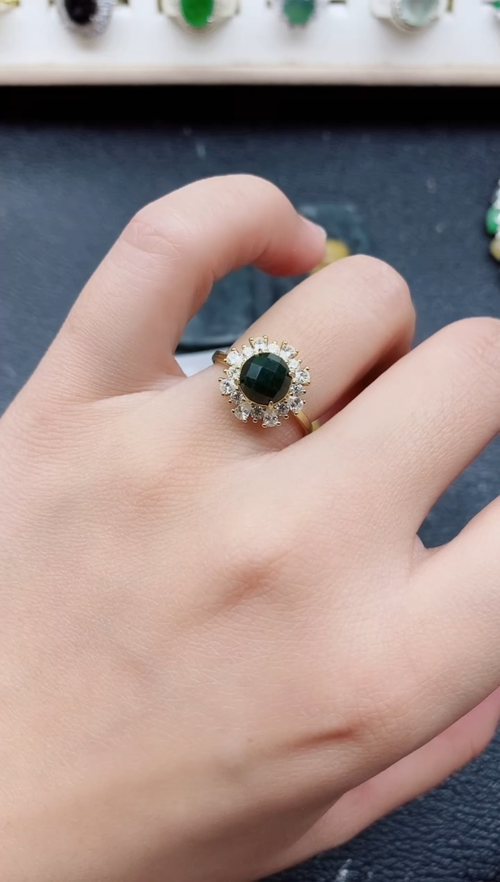 【闪购商品】翡翠戒指银S925镶嵌11111