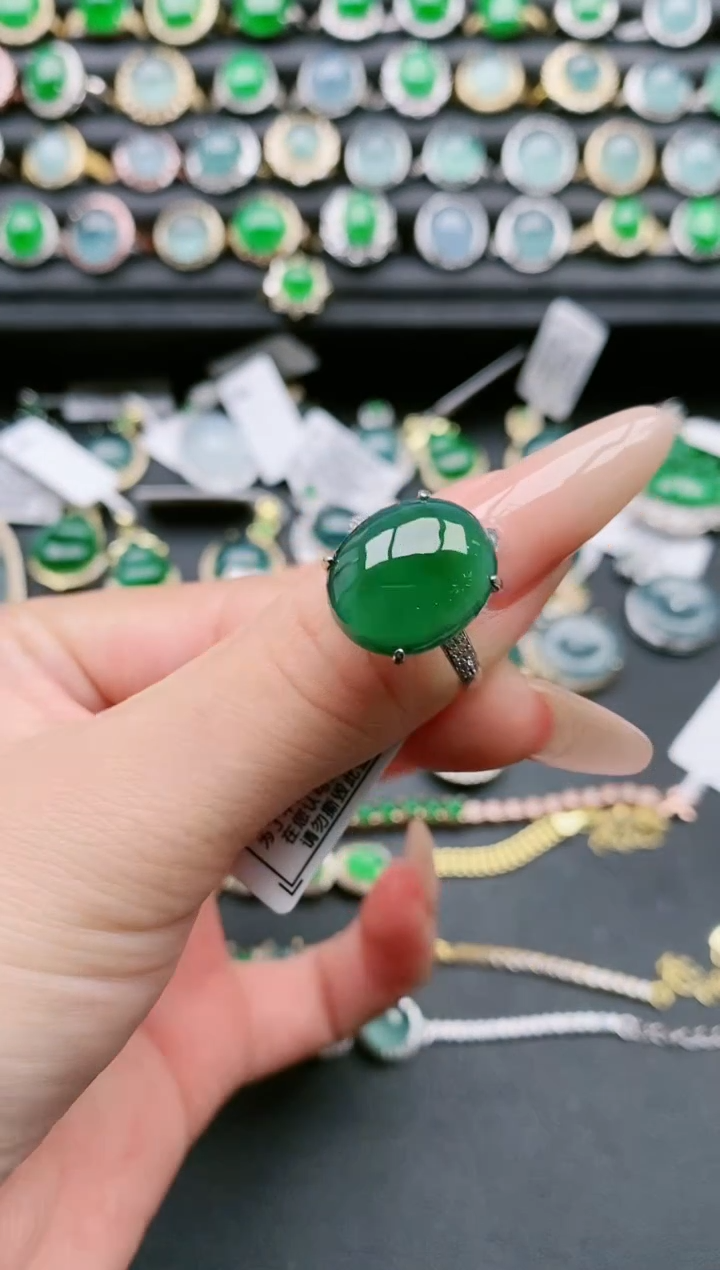 【闪购商品】翡翠戒指银S925镶嵌11111