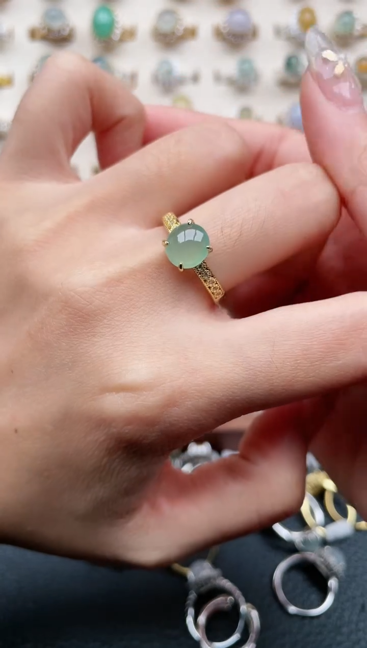 【闪购商品】翡翠戒指银S925镶嵌1111