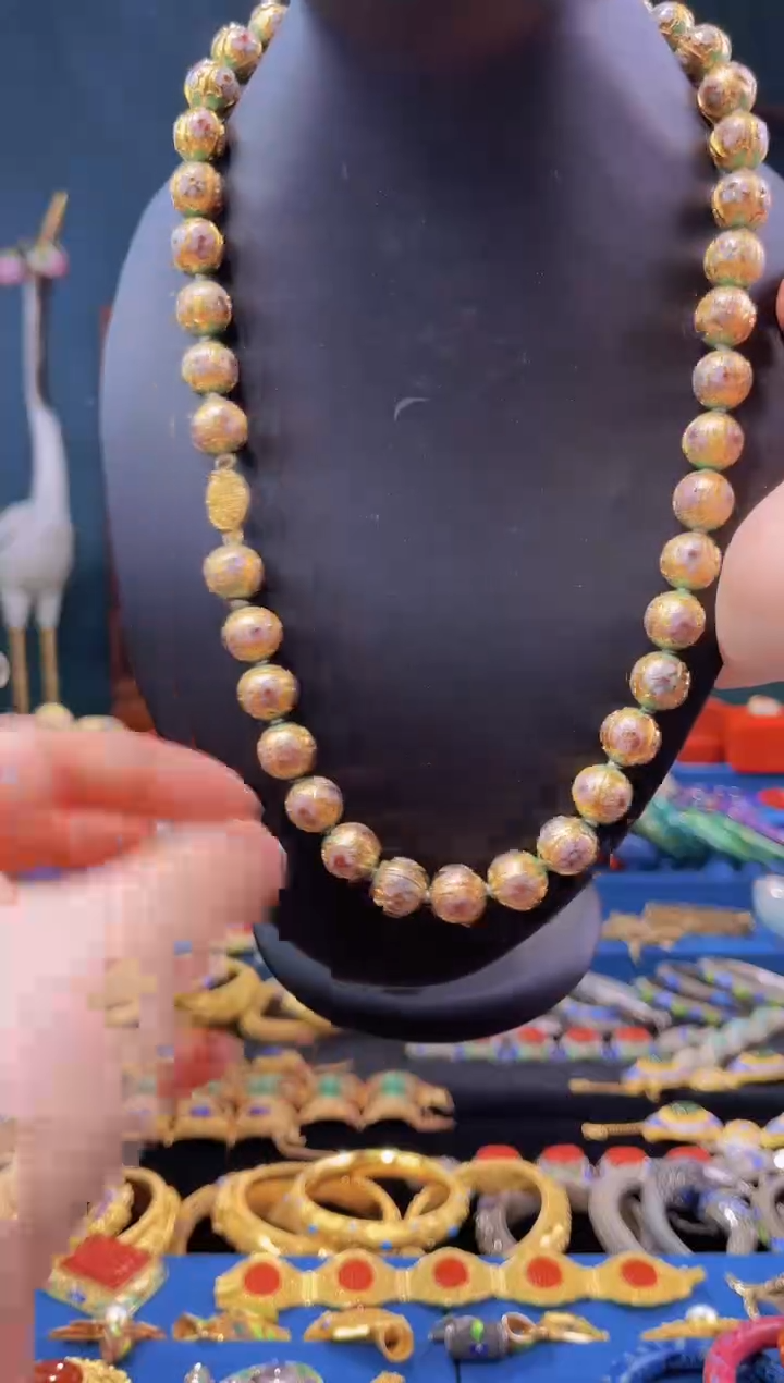 【闪购商品】景泰蓝金地项链1.2精品