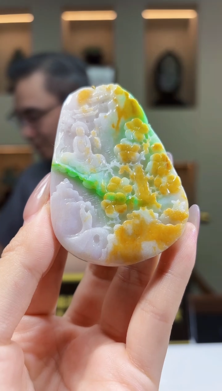 定制翡翠未镶嵌02/0626/Y/发其一件/山水