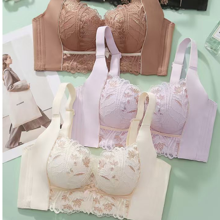拍一发三【托玛琳】无钢圈聚拢调整型新款薄款无痕内衣蕾丝舒适性感