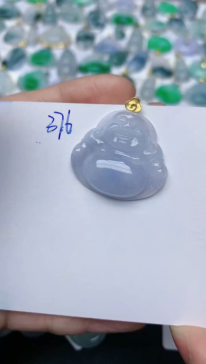 【闪购商品】翡翠颈饰18K金镶嵌天然翡翠A货    