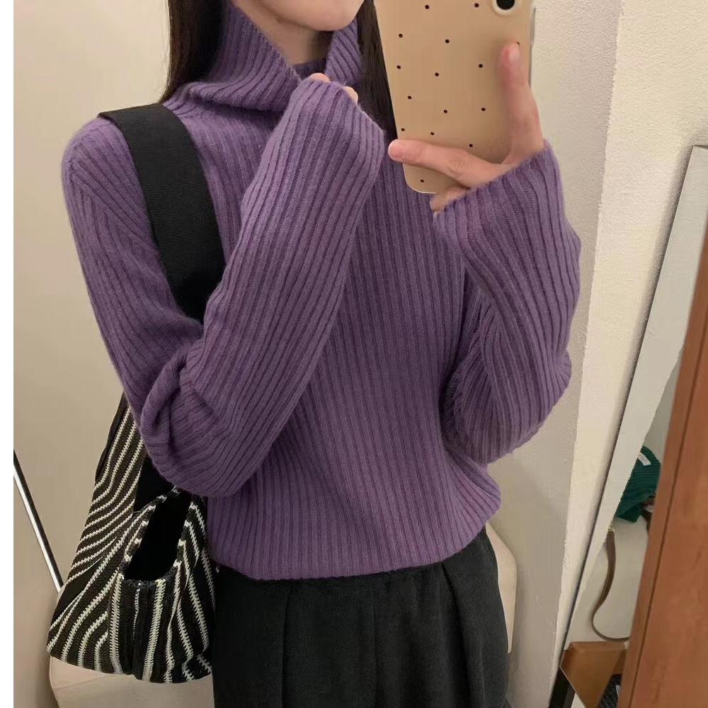 秋冬季新款百搭高级高领针织衫 H2106