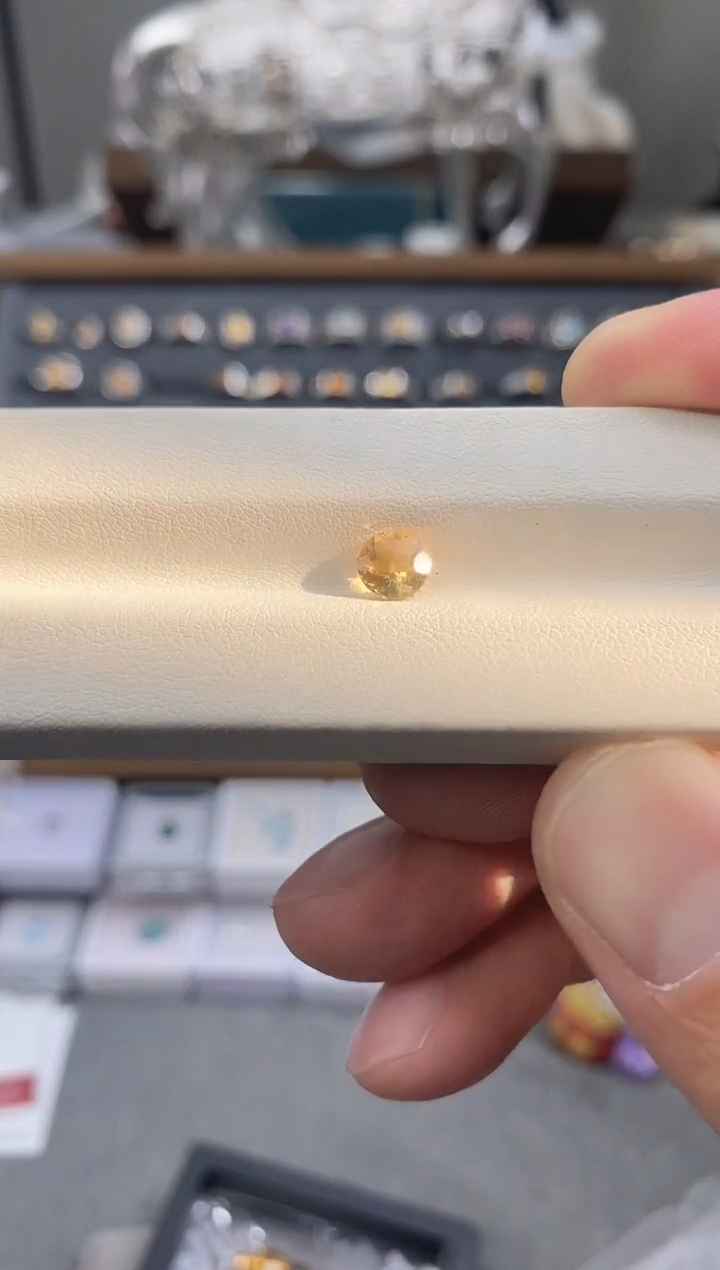 银S925镶嵌珠宝半成品黄晶裸石