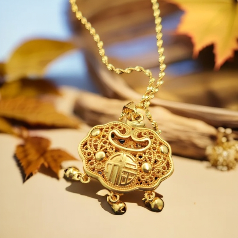 【心心专属】时尚精美平安锁吊坠DZ60958+赠合金链