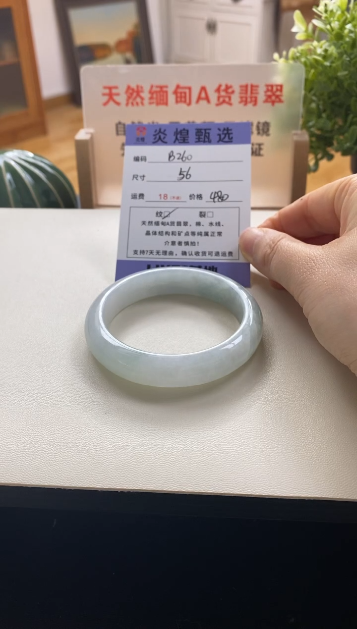 未镶嵌手镯翡翠圈口56.5编码b260