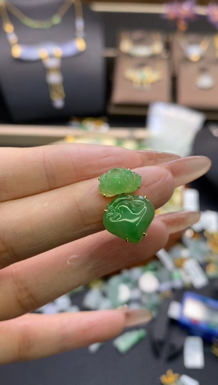 【闪购商品】翡翠颈饰18K金镶嵌净货11931