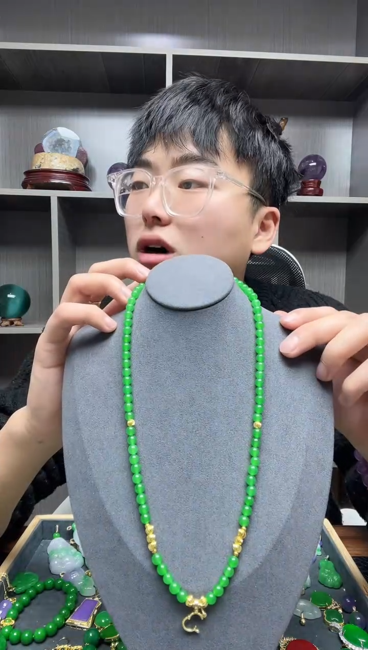 【闪购商品】翡翠项链14K金镶嵌项链