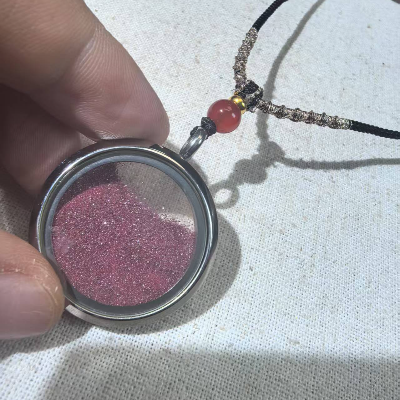 含辰砂工艺品高品质朱砂粉流水吊坠