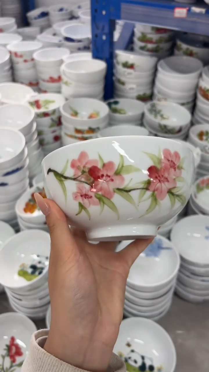 瓷片景德镇高温陶瓷食品级手绘釉中彩-小罗汉碗
