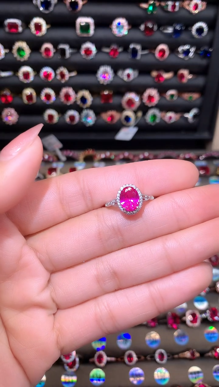 【闪购商品】蓝宝石戒指银S925镶嵌810