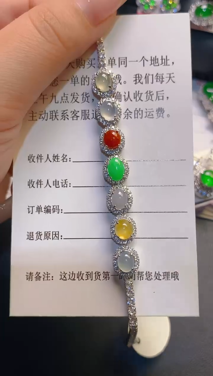 翡翠银S925镶嵌耳饰天然