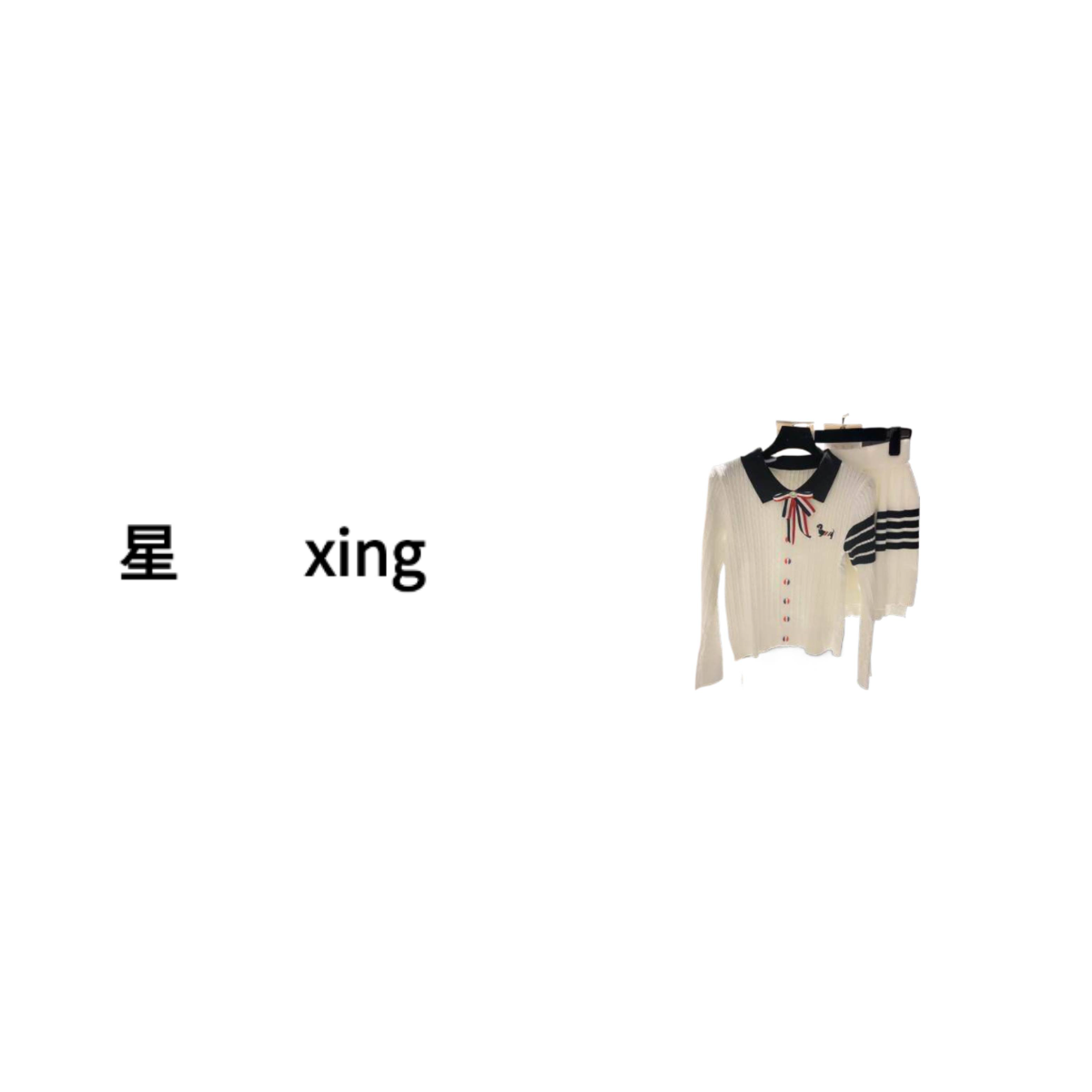 209新款小翻领长袖针织上衣女针织百褶半身裙10156-10157