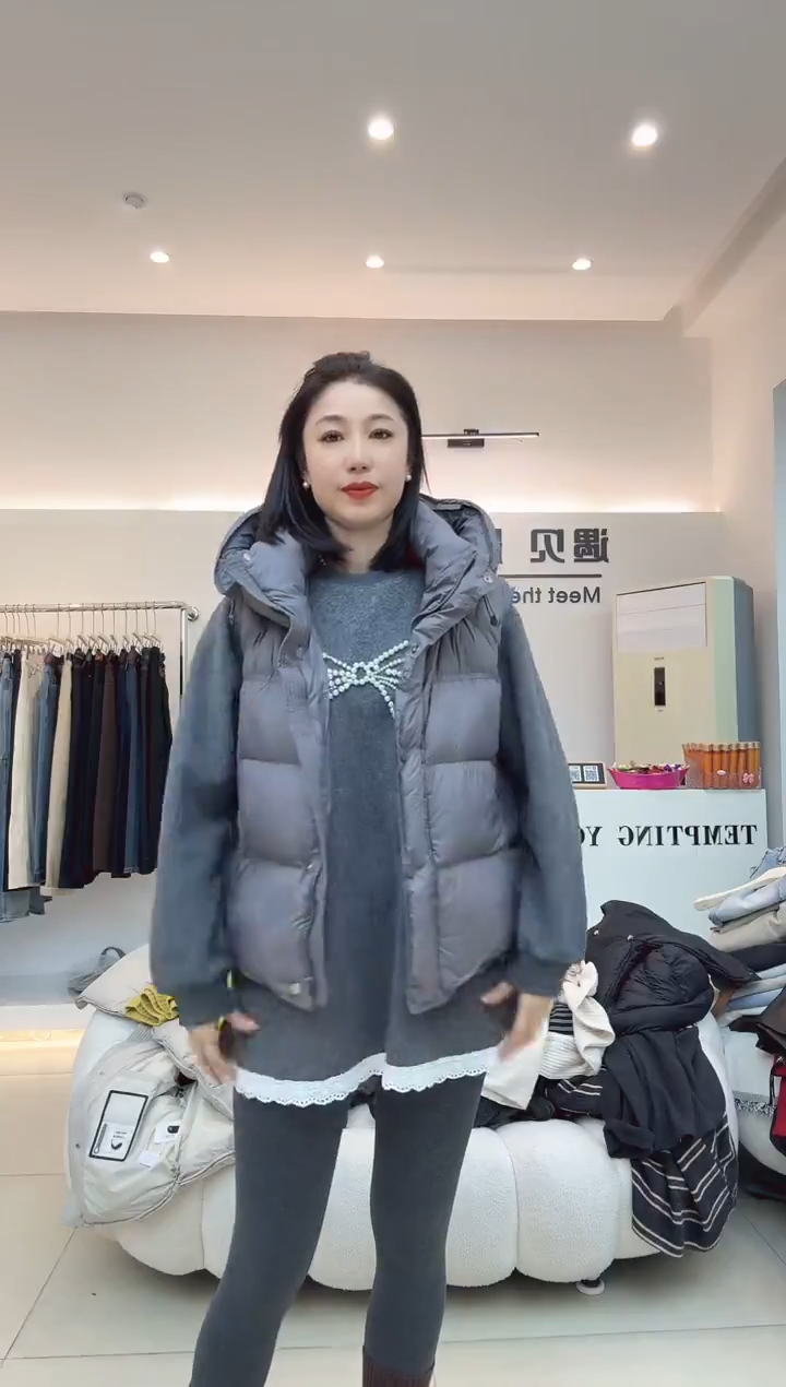 冬季新款羽绒帽款马夹