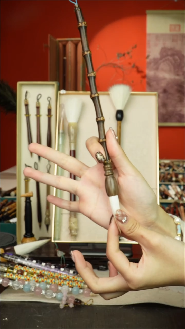 372号闪孤品高货毛笔链接 清水试笔 蘸墨不退