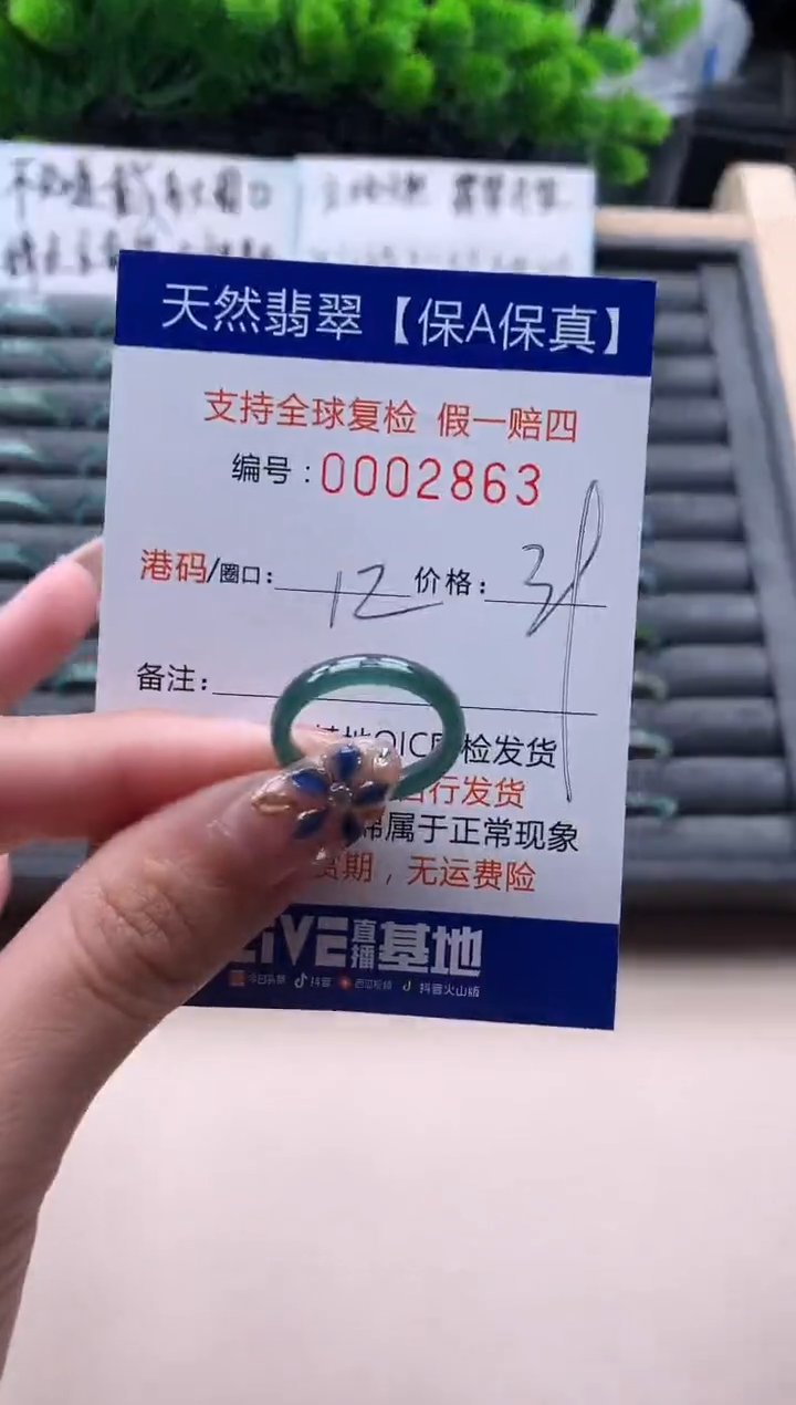 未镶嵌戒指翡翠天然  2863