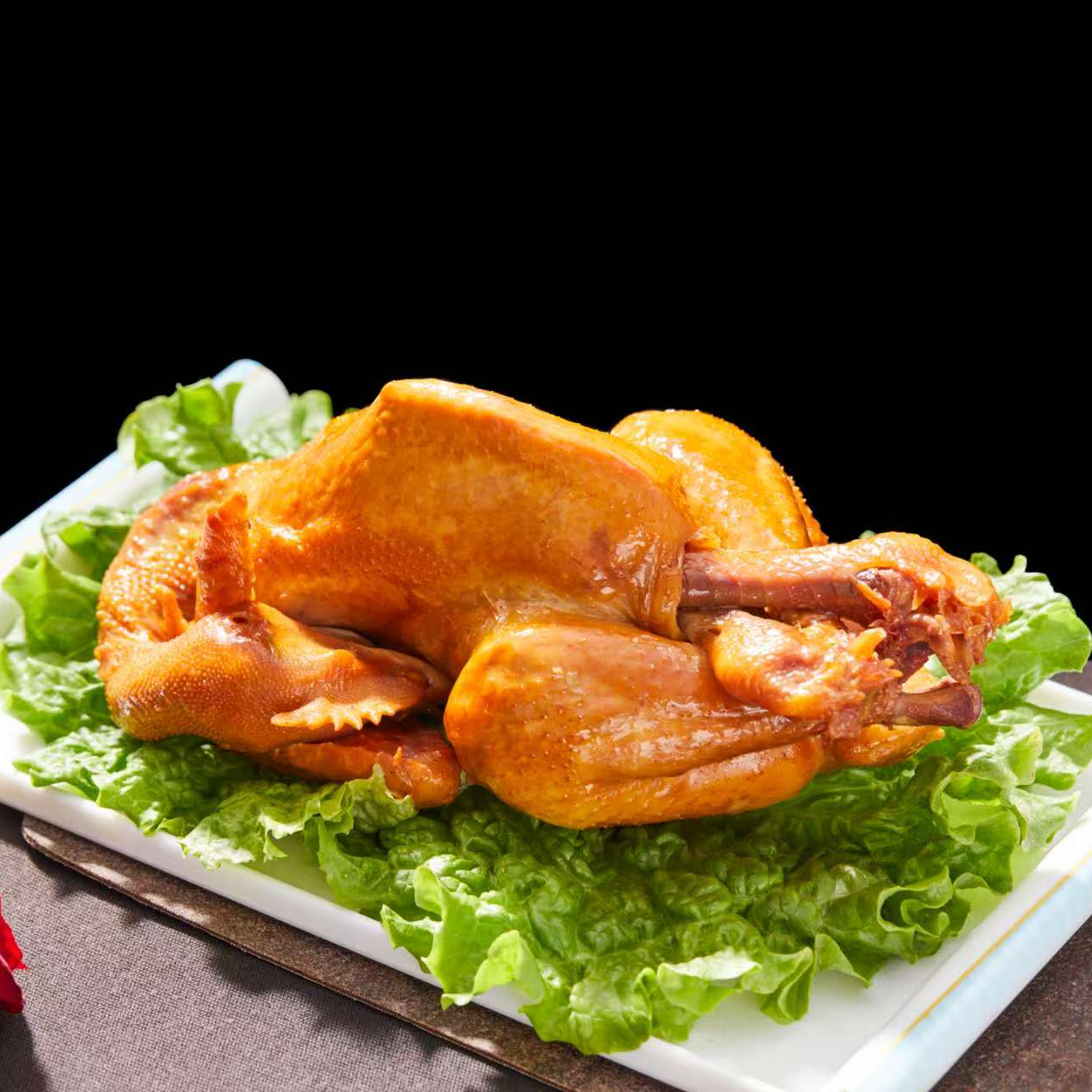 烟熏遛哒鸡一只装700g 新鲜熏制 真空开袋即食