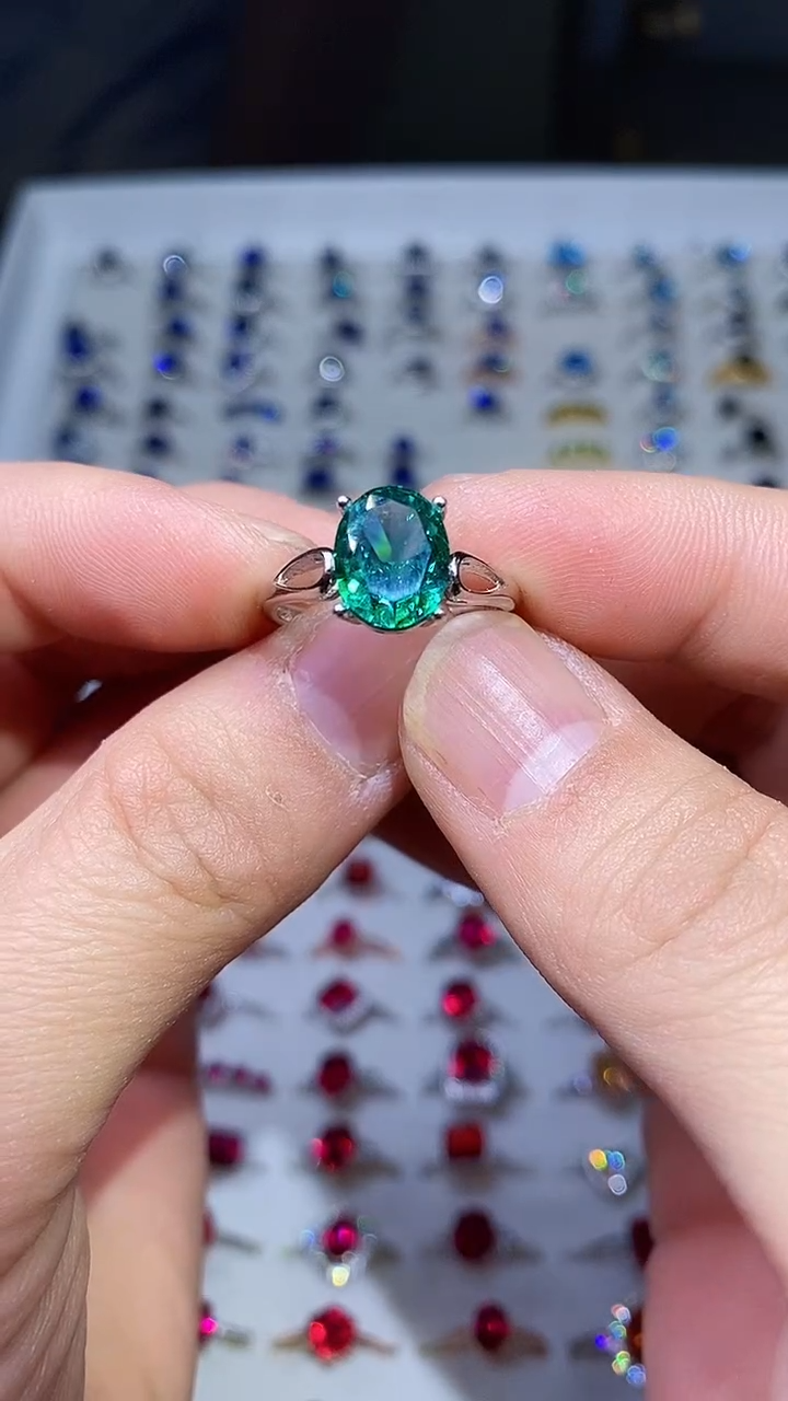 【闪购商品】透辉石戒指银S925镶嵌........