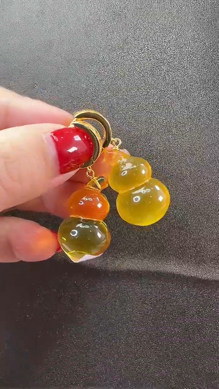 【闪购商品】琥珀耳饰未镶嵌耳环