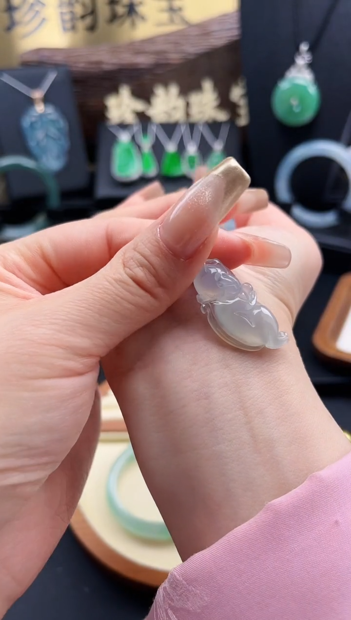 【闪购商品】翡翠颈饰18K金镶嵌吊坠