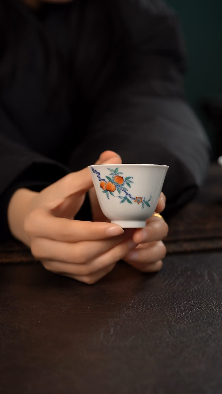 【闪购商品】杯云霞珍藏斗彩桃子闻香杯