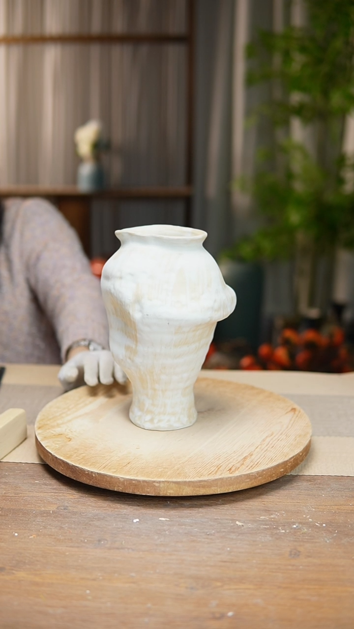 【闪购商品】陶瓷花器陶瓷花瓶手捏瓶003瑕疵 