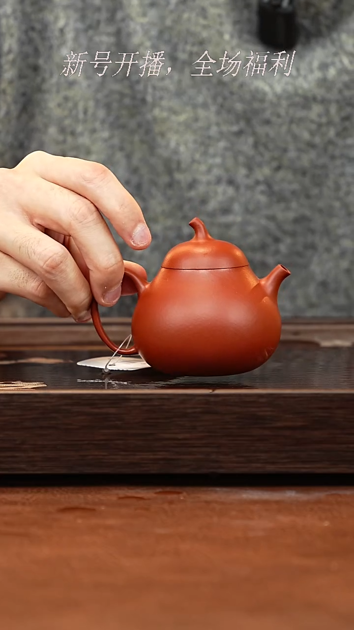 茶壶紫砂26y04小煤窑朱泥梨