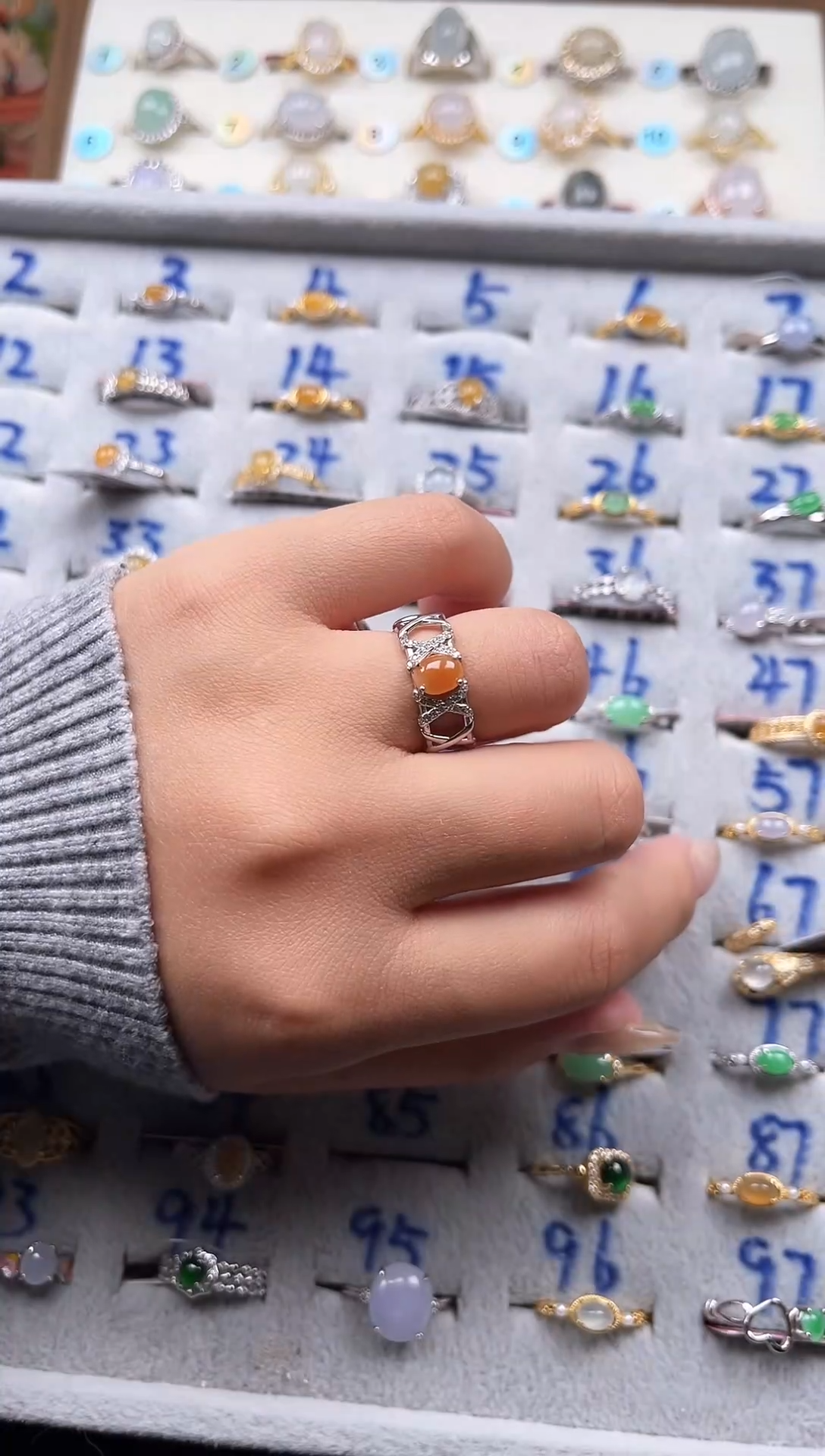 【闪购商品】翡翠戒指银S925镶嵌天然A货翡翠戒指